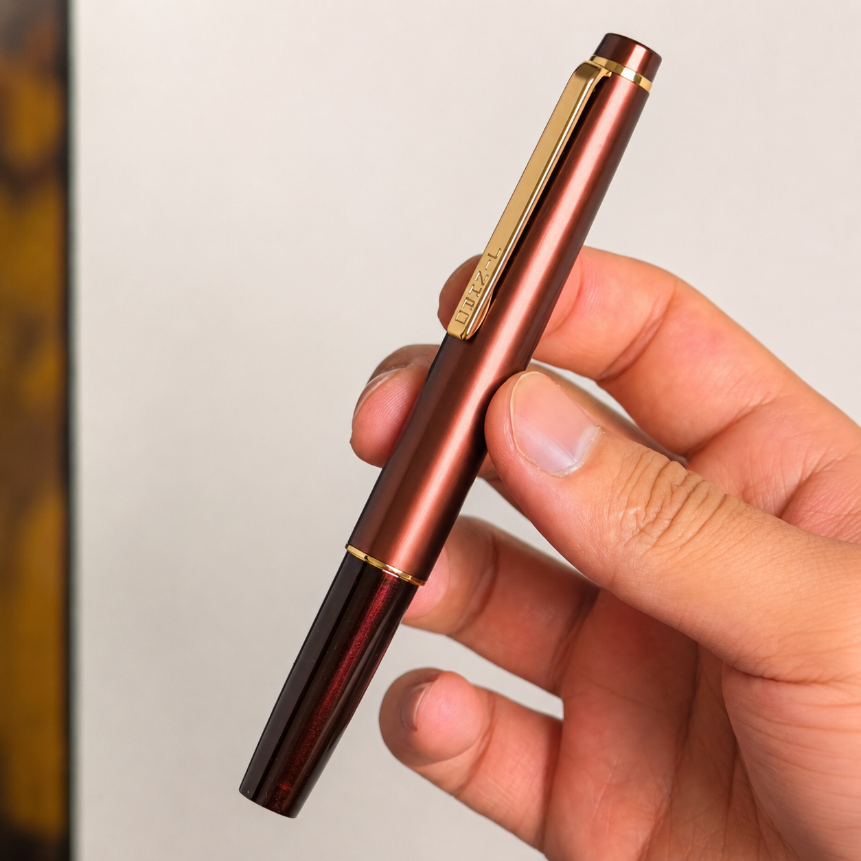 Jinhao 59 Mini Fountain Pen – Coffee Brown, with Converter, Smooth Nib Pocket Fountain Pen, Compact Metal Cap, Smooth Writing Pen