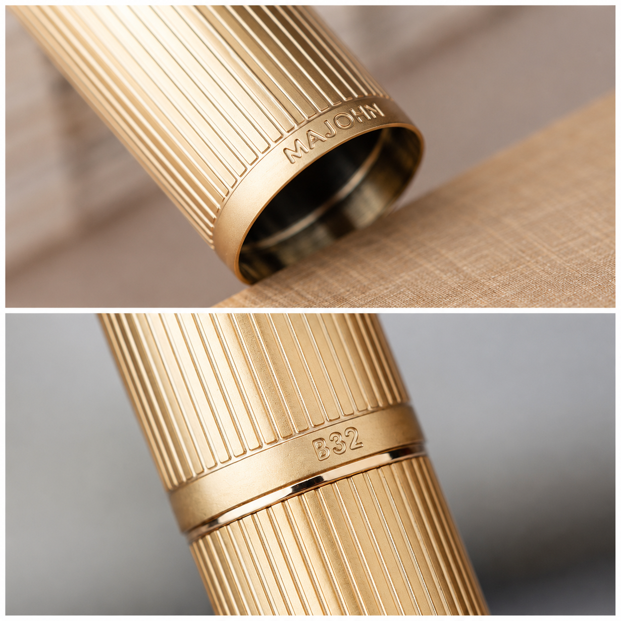 Moonman B32 Metal Piston Filler Fountain Pen with Butterfly-Etched Fine Nib