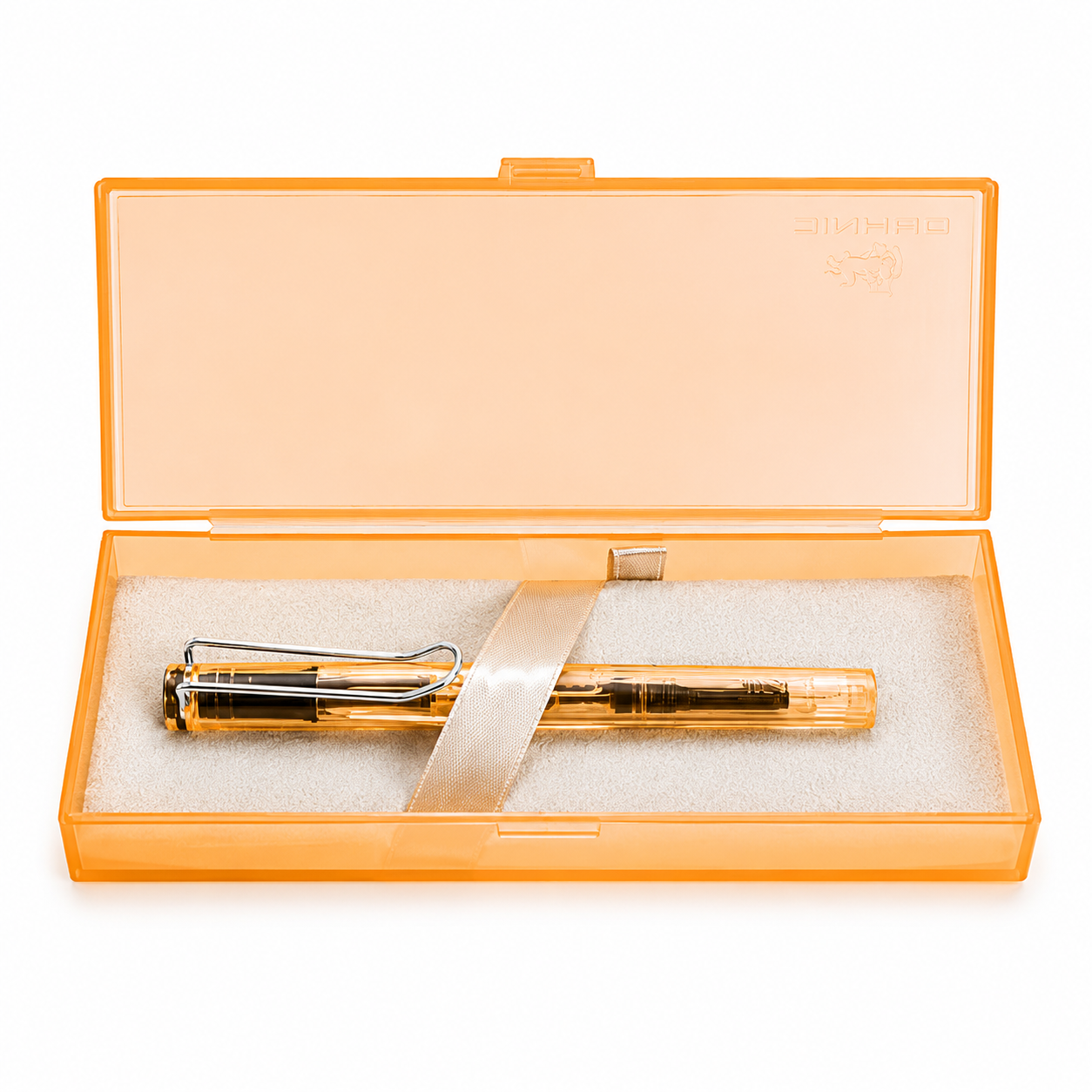 Jinhao Transparent Pen Box – Pen Gift & Storage Case (Orange)