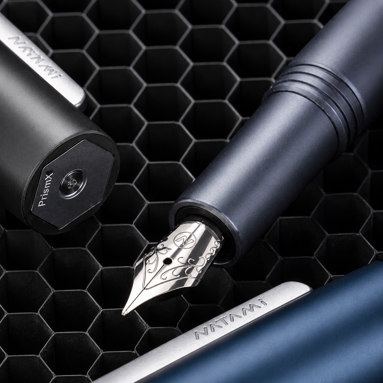 Natami Prism X Pocket Fountain Pen – Fine Nib, Aluminum Body, Rotary Filling System