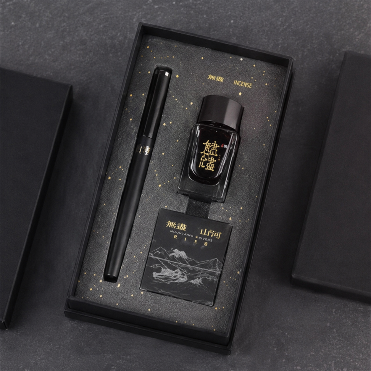 Hero 6192 Black Fountain Pen Gift Set – Fine Nib Writing Pen with Ink Bottle, Ink Cartridges, Converter & Premium Gift Box