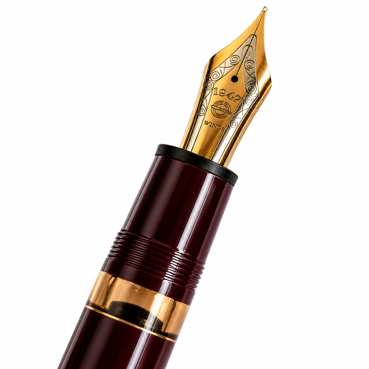 Wing Sung 630 Bespoke Limited Edition Fountain Pen – Size 8 Fine Nib, Ink Window, Piston Filling System, Premium Resin Body