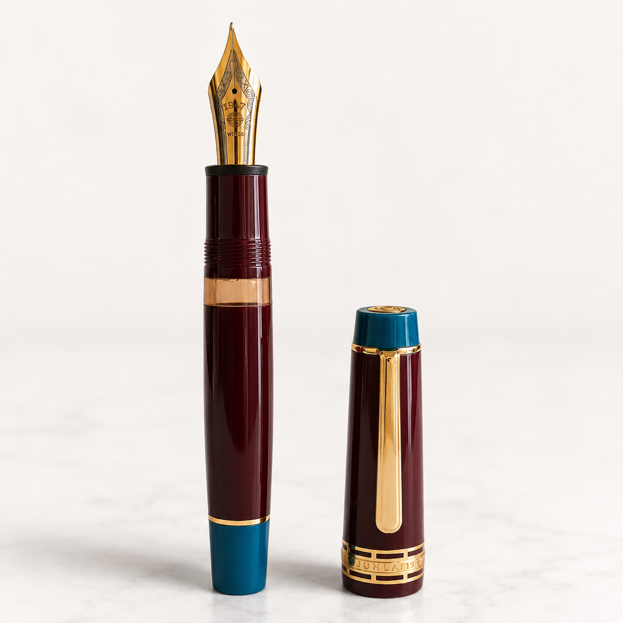 Wing Sung 630 Bespoke Limited Edition Fountain Pen – Size 8 Fine Nib, Ink Window, Piston Filling System, Premium Resin Body