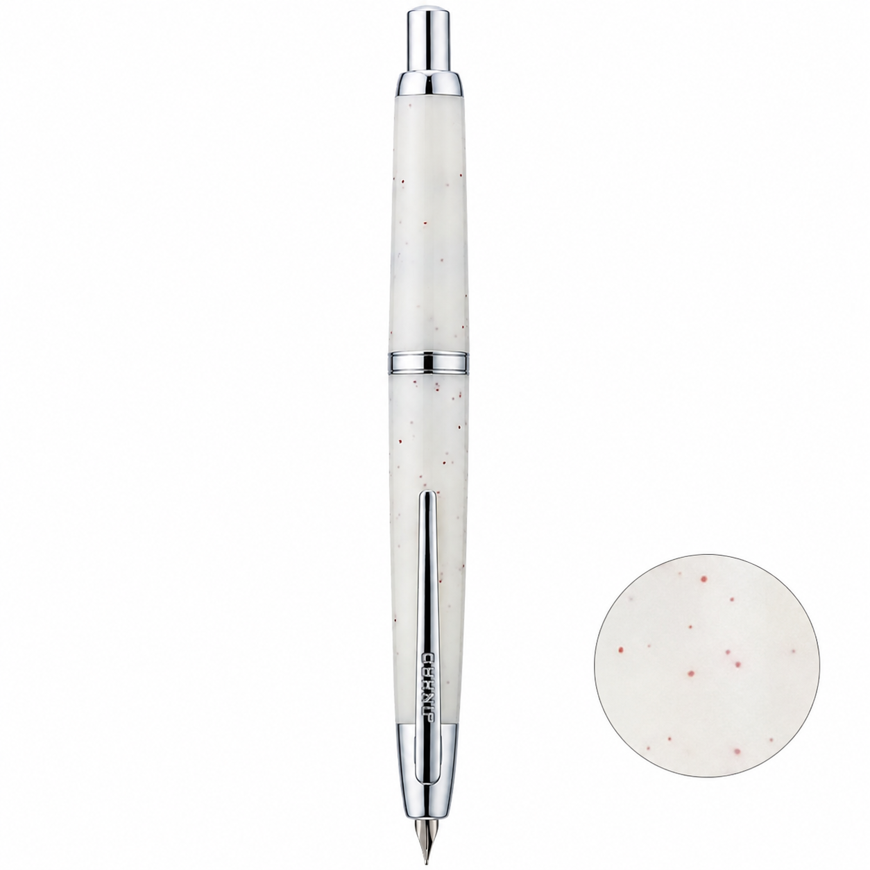 Jinhao 20 Retractable Fountain Pen – Winter Snow- Plastic Body(Silver clip) – Fine Nib with Converter – Smooth Writing Daily Pen