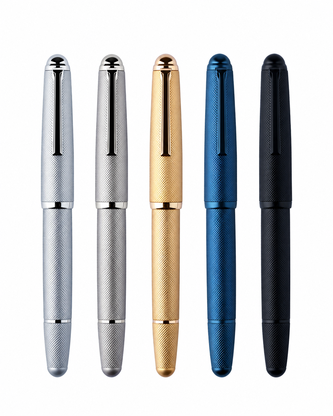 Moonman B27 Brass Piston Fountain Pen with Textured Grid Pattern & Ink Window
