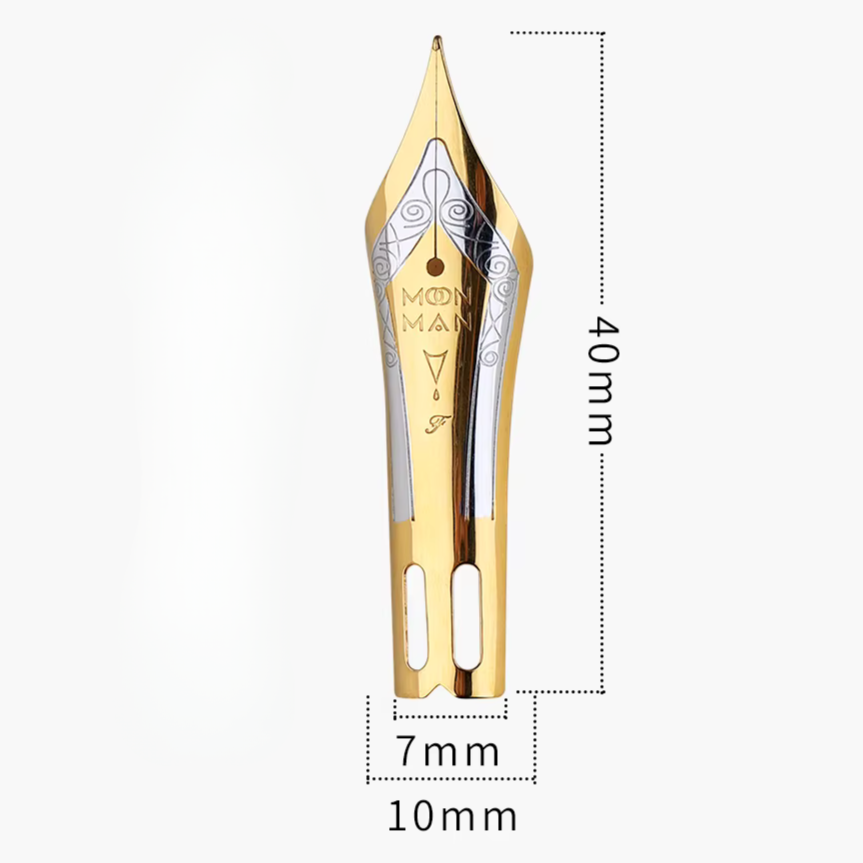 Moonman Size #8 Fountain Pen Spare Nib – Gold Plated Replacement Nib for Fountain Pens