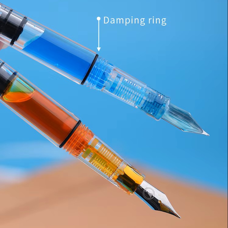 Moonman S8 Clear Resin Fountain Pen – Transparent Piston Filling Fountain Pen for Students, Journaling & Office Use