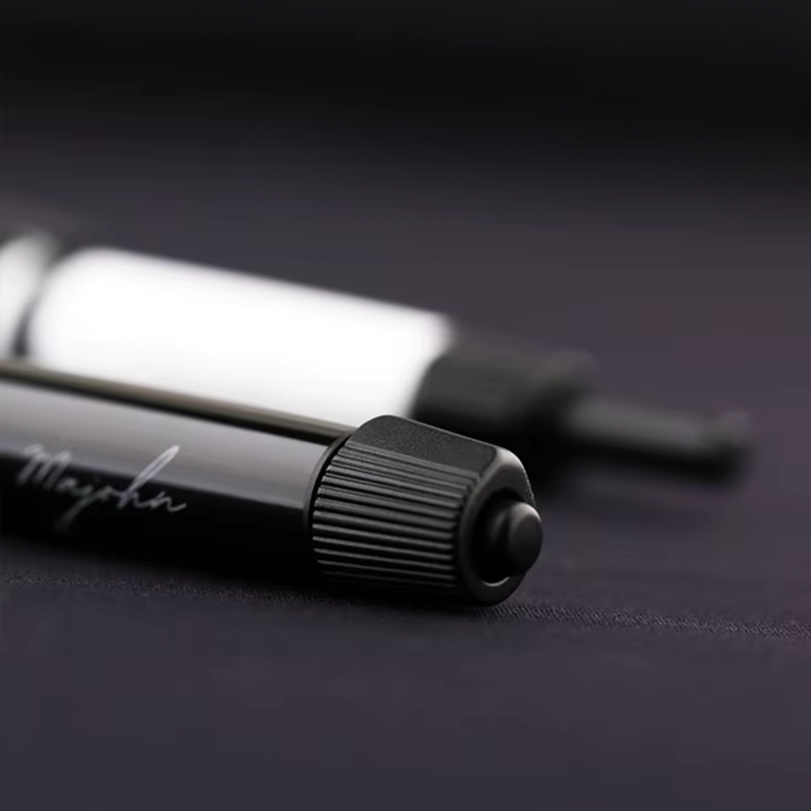 Moonman A3 Retractable Fountain Pen Extra Fine Nib With Box, Black Ink Pen With Converter Writing Set (Black Clip Version)