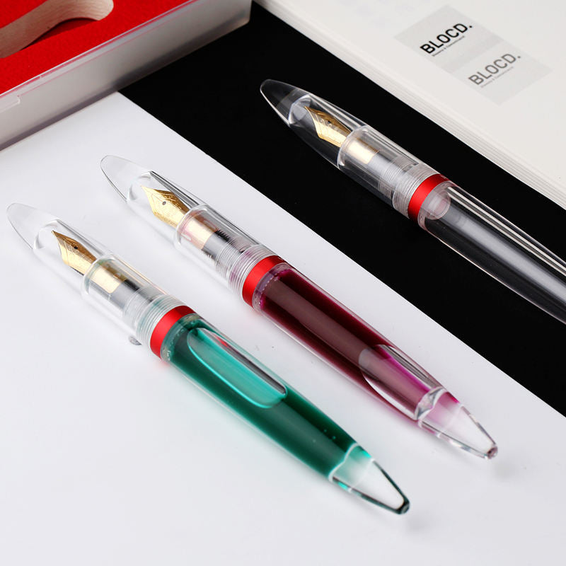Moonman M2 Acrylic Transparent Eyedropper Fountain Pen – Fine Nib 0.5mm, Large Ink Capacity