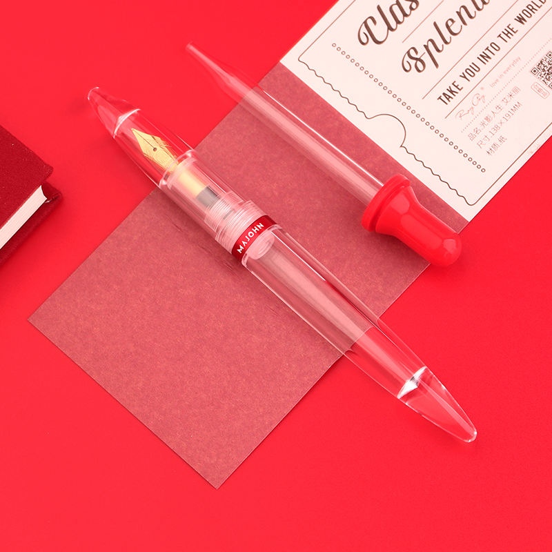 Moonman M2 Acrylic Transparent Eyedropper Fountain Pen – Fine Nib 0.5mm, Large Ink Capacity