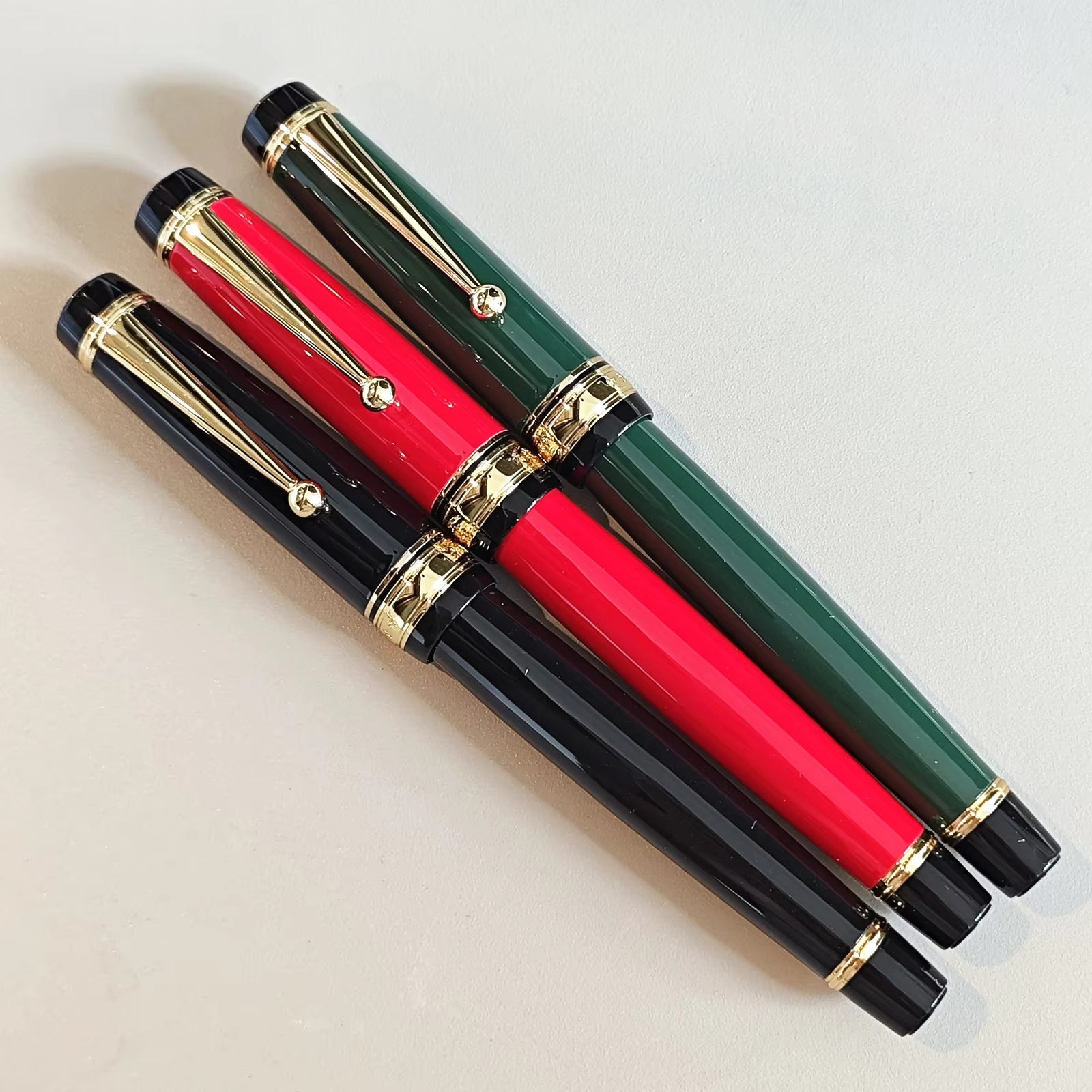 J 845,Medium Size Metal Body, Medium Nib With Gold and Black Trim