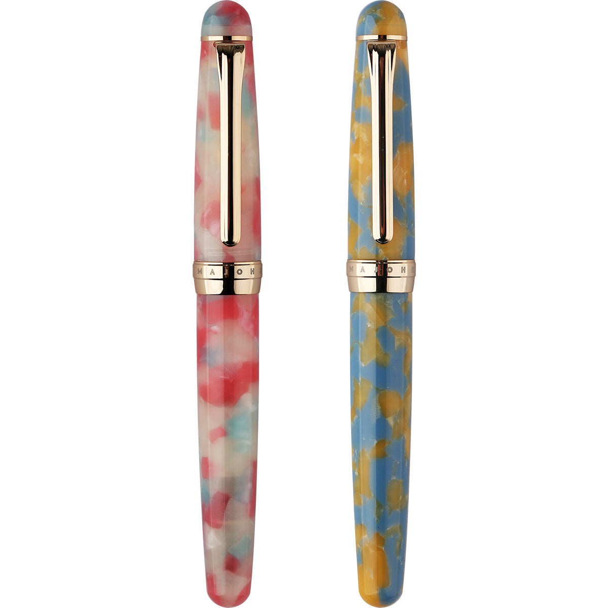 Moonman S9 Acrylic Fountain Pen – Candy Color Resin Barrel, Gold Trim, Smooth Fine Nib