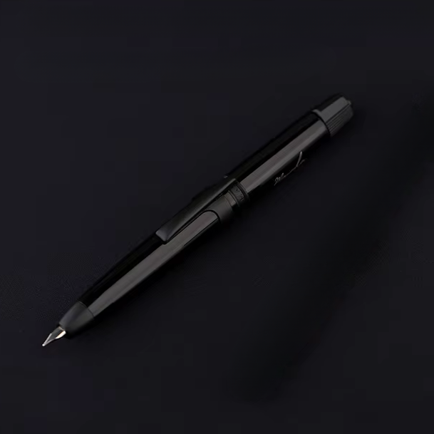 Moonman A3 Retractable Fountain Pen Extra Fine Nib With Box, Black Ink Pen With Converter Writing Set (Black Clip Version)
