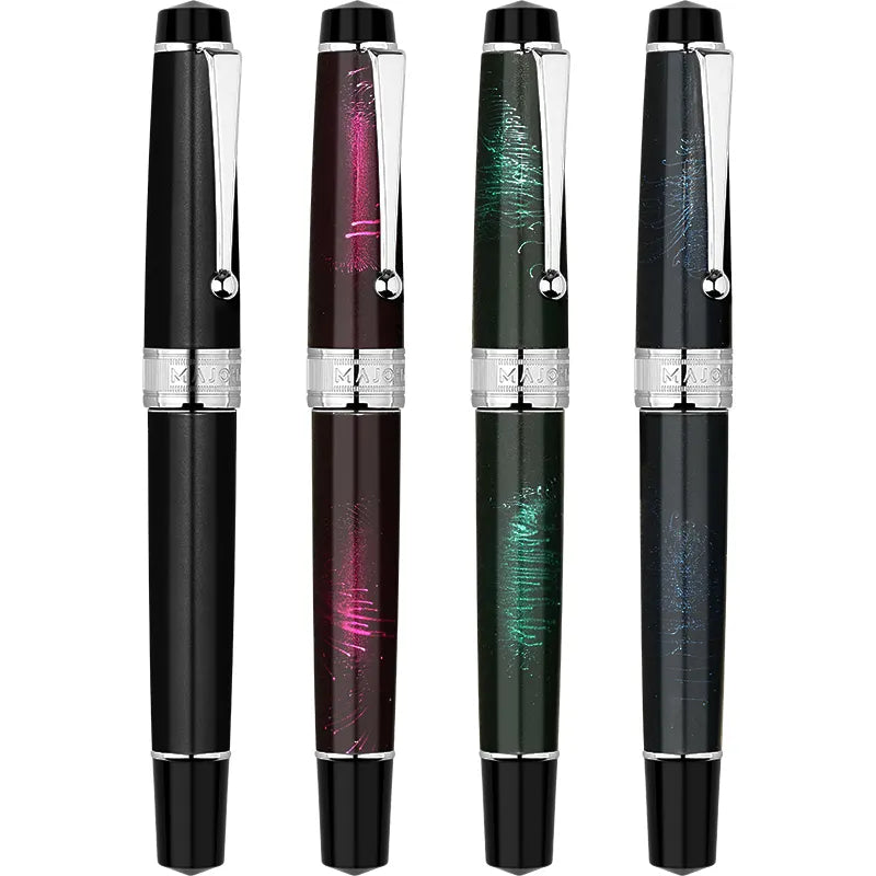 Moonman T5 Piston Fountain Pen – Pink Fireworks, Large Ink Capacity, Resin Body, Fine/Medium/Extra Fine Nib, Gift Box Included
