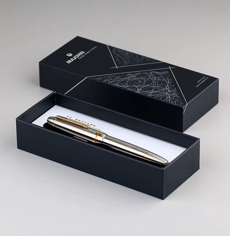 Moonman P136 Titanium Alloy Piston Fountain Pen - Lightweight Premium Writing Instrument with Optional Gold Nib