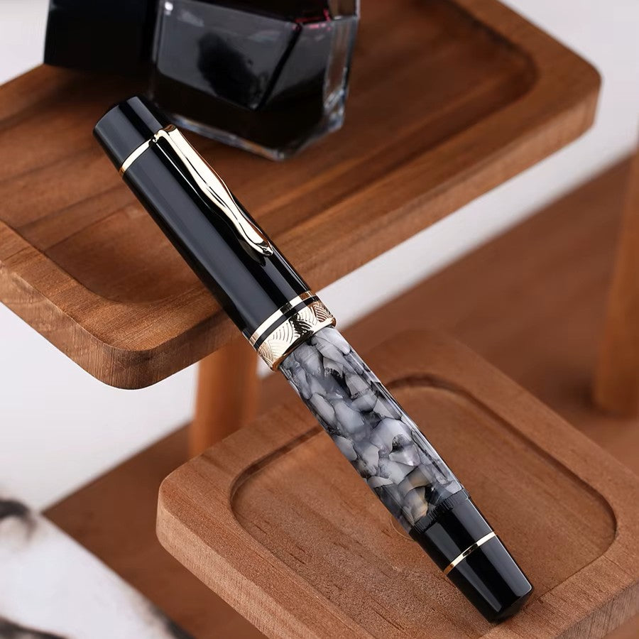 Moonman P139 Piston Fountain Pen – Size 6 EF Nib, Brass Piston System, Large Capacity Resin, Premium Writing Pen