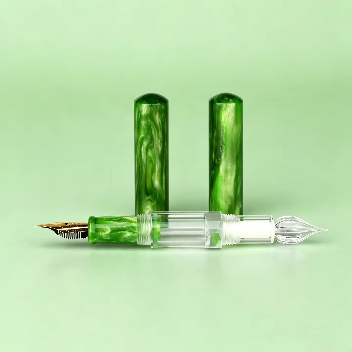 Moonman N15 Dual-Ended Fountain Pen with Flex Nib & Glass Dip Tip, Marbled Acrylic Resin Calligraphy Pen for Sketching, Journaling and Gifting