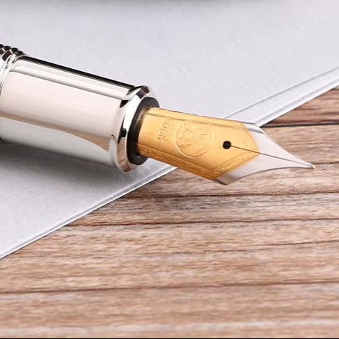 Moonman M1000 Handmade Rosewood Fountain Pen with Fine Bock Nib & Rivet Pearl Cap Top – Luxury Wooden Fountain Pen