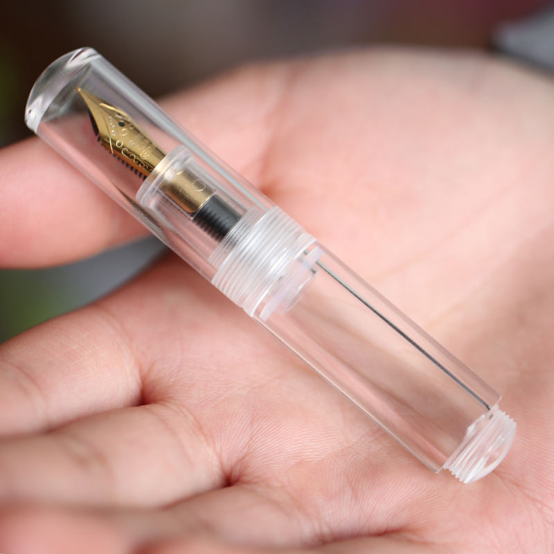 Moonman Wancai Mini Fountain Pen – Clear Acrylic Pocket Pen, Extra Fine & Fine Iridium Nib, Eyedropper Filling System