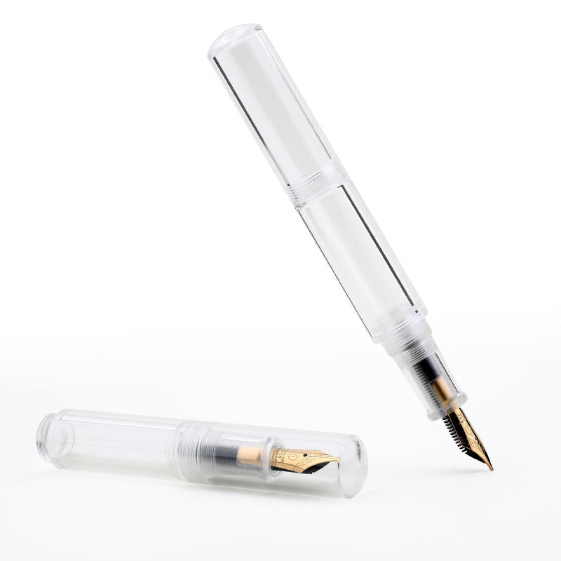 Moonman Wancai Mini Fountain Pen – Clear Acrylic Pocket Pen, Extra Fine & Fine Iridium Nib, Eyedropper Filling System
