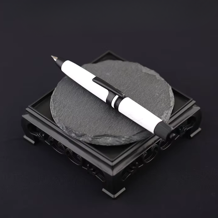 Moonman A3 Retractable Fountain Pen Extra Fine Nib With Box, White Ink Pen With Converter Writing Set (Black Clip Version)