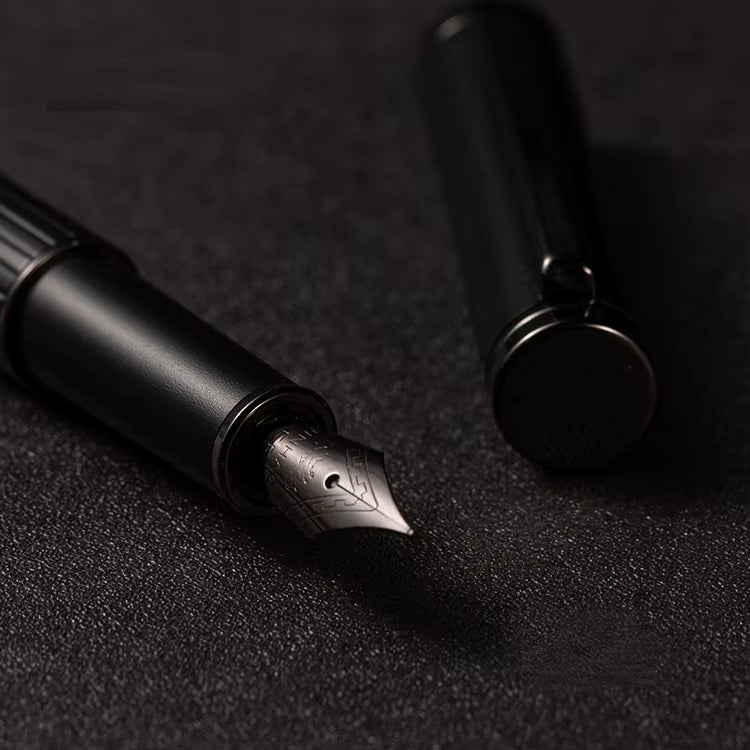 Jinhao 88 Metal Trims Fountain Pen with Converter, Fine Nib, Smooth Writing Pen for Students and Office (Blue & Black)