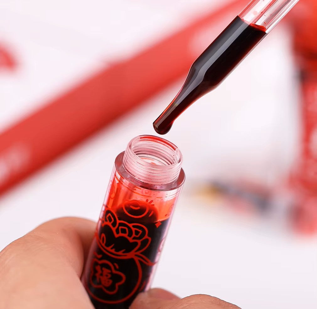 Moonman Wancai Mini Special Edition Lucky Blossom Transparent Fountain Pen – Limited Design, Gold Nib, Pocket Eyedropper Pen