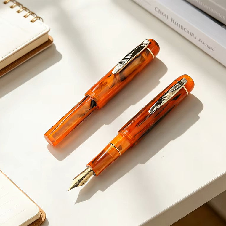 Moonman RS3 Mini Acrylic Fountain Pen with #6 Nib, Faceted Pocket Pen for Writing, Journaling and Travel