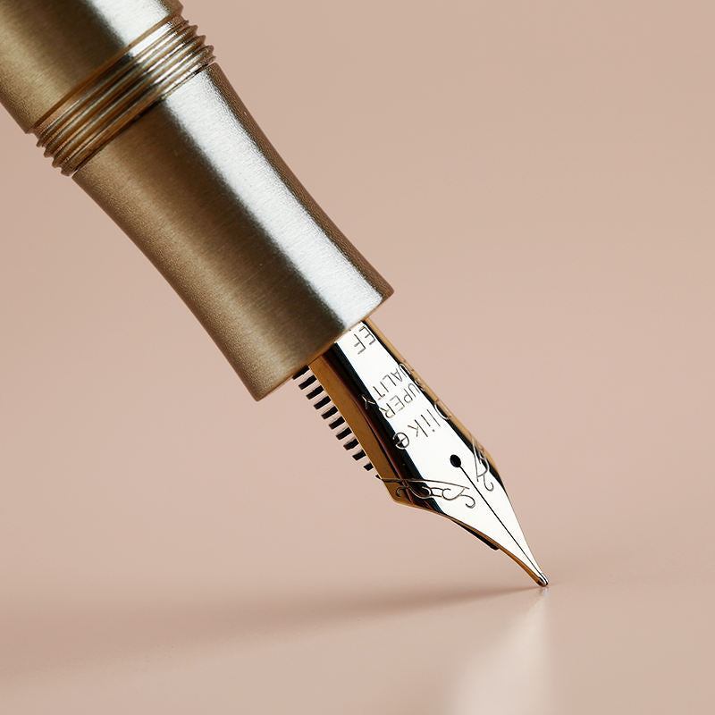 Delike Brass Fountain Pen – Fine Nib, Bullet Shape, Pocket-Sized Travel Pen