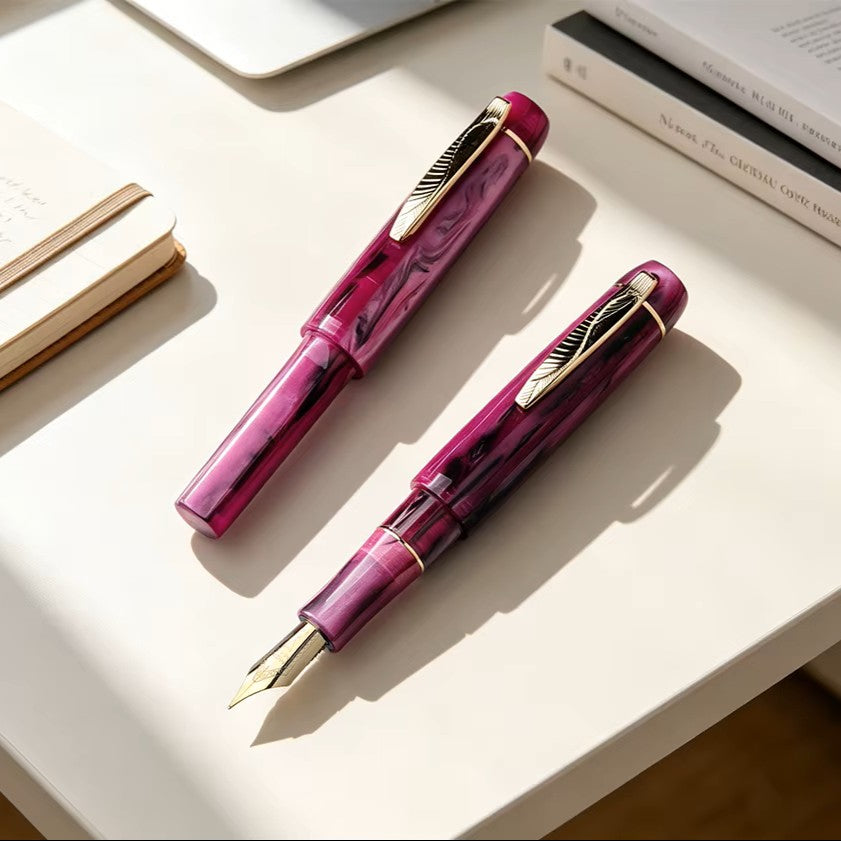Moonman RS3 Mini Acrylic Fountain Pen with #6 Nib, Faceted Pocket Pen for Writing, Journaling and Travel