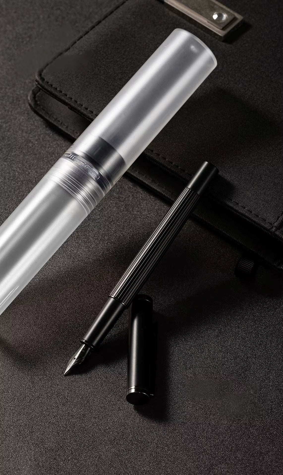 Jinhao 88 Metal Trims Fountain Pen with Converter, Fine Nib, Smooth Writing Pen for Students and Office (Blue & Black)