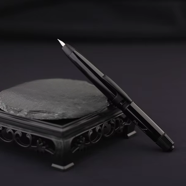 Moonman A3 Retractable Fountain Pen Extra Fine Nib With Box, Black Ink Pen With Converter Writing Set (Black Clip Version)