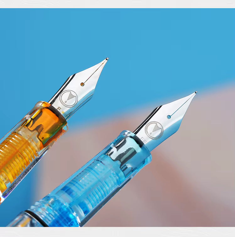 Moonman S8 Clear Resin Fountain Pen – Transparent Piston Filling Fountain Pen for Students, Journaling & Office Use