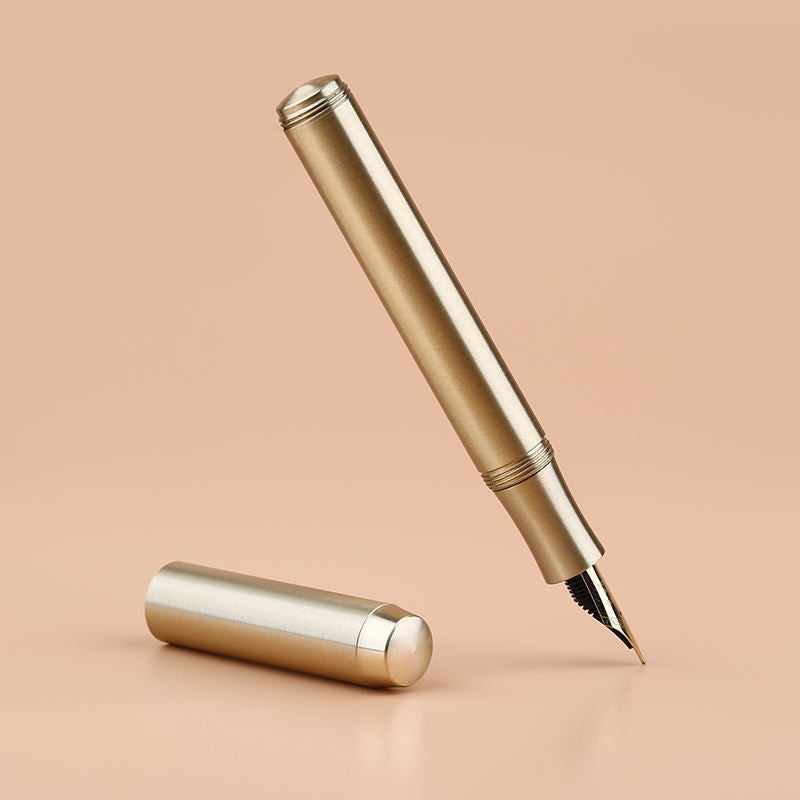 Delike Brass Fountain Pen – Fine Nib, Bullet Shape, Pocket-Sized Travel Pen
