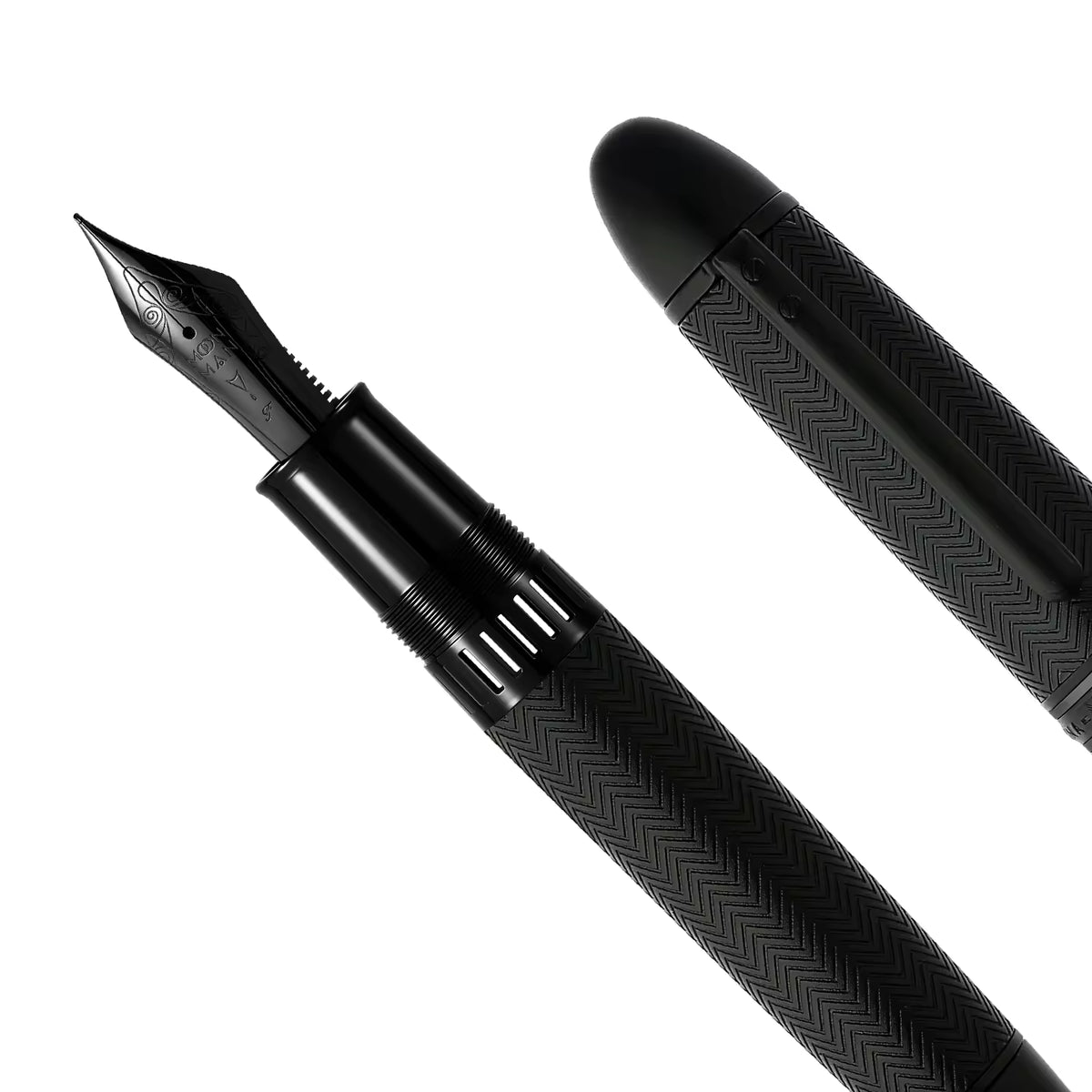 Moonman P141 Black Brass Carved Fountain Pen with #8 Fine Nib, Ink Window – Luxury Business Pen