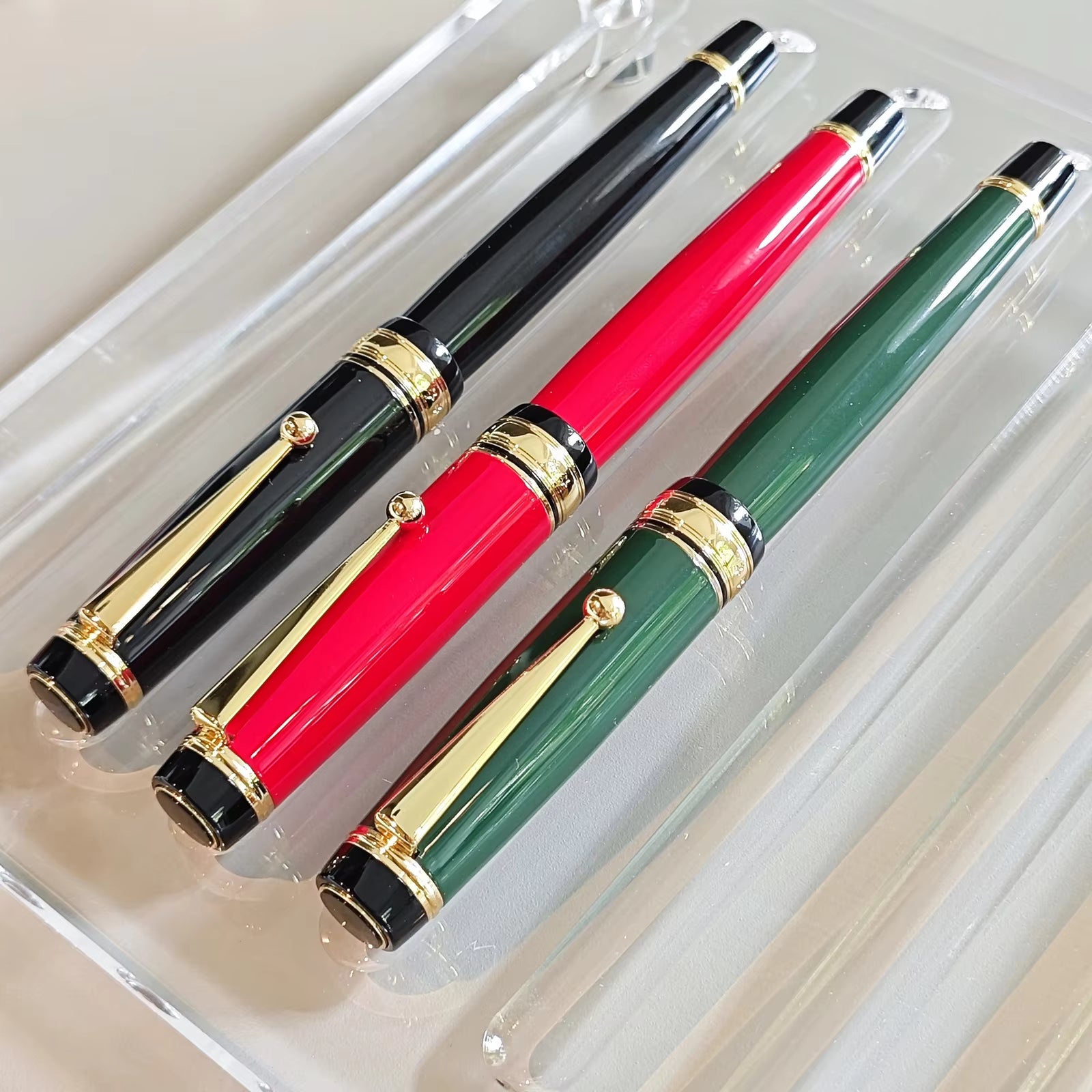 J 845,Medium Size Metal Body, Medium Nib With Gold and Black Trim