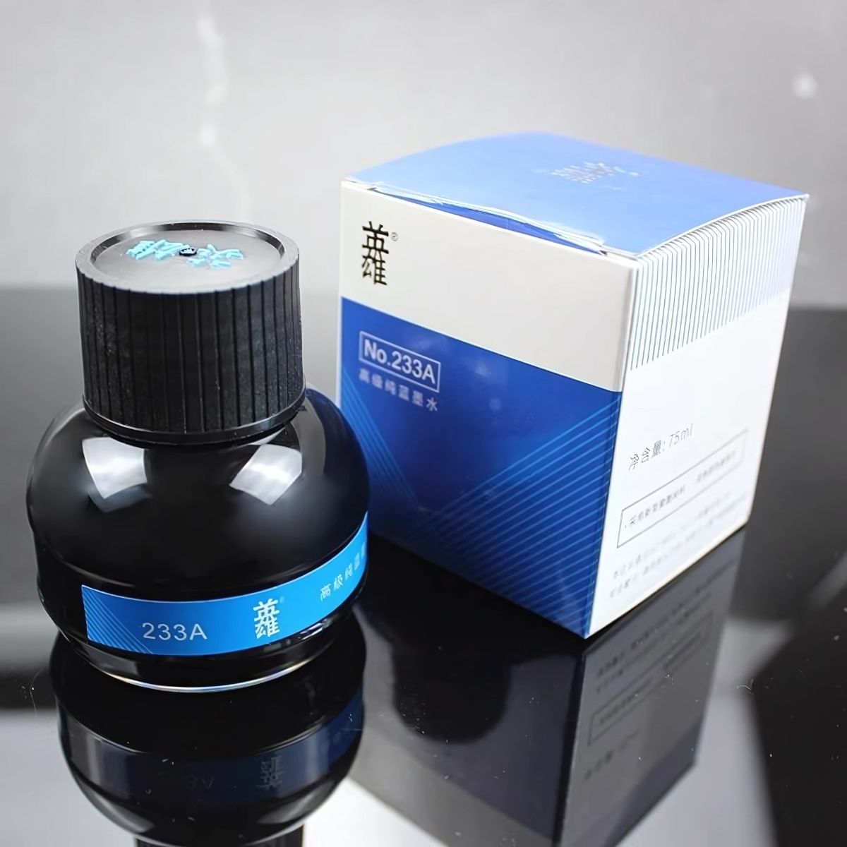 Hero 233A (Blue, 75ml) & 234A (Black, 70ml) Fountain Pen Ink Bottle – Non-Carbon, Quick-Drying, Smooth Flow for Fountain Pens, Calligraphy & Office Use