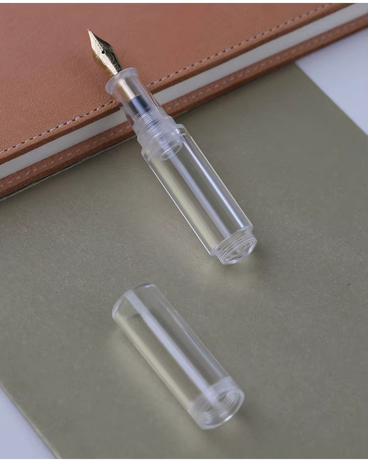 Moonman Wancai Mini Fountain Pen – Clear Acrylic Pocket Pen, Extra Fine & Fine Iridium Nib, Eyedropper Filling System