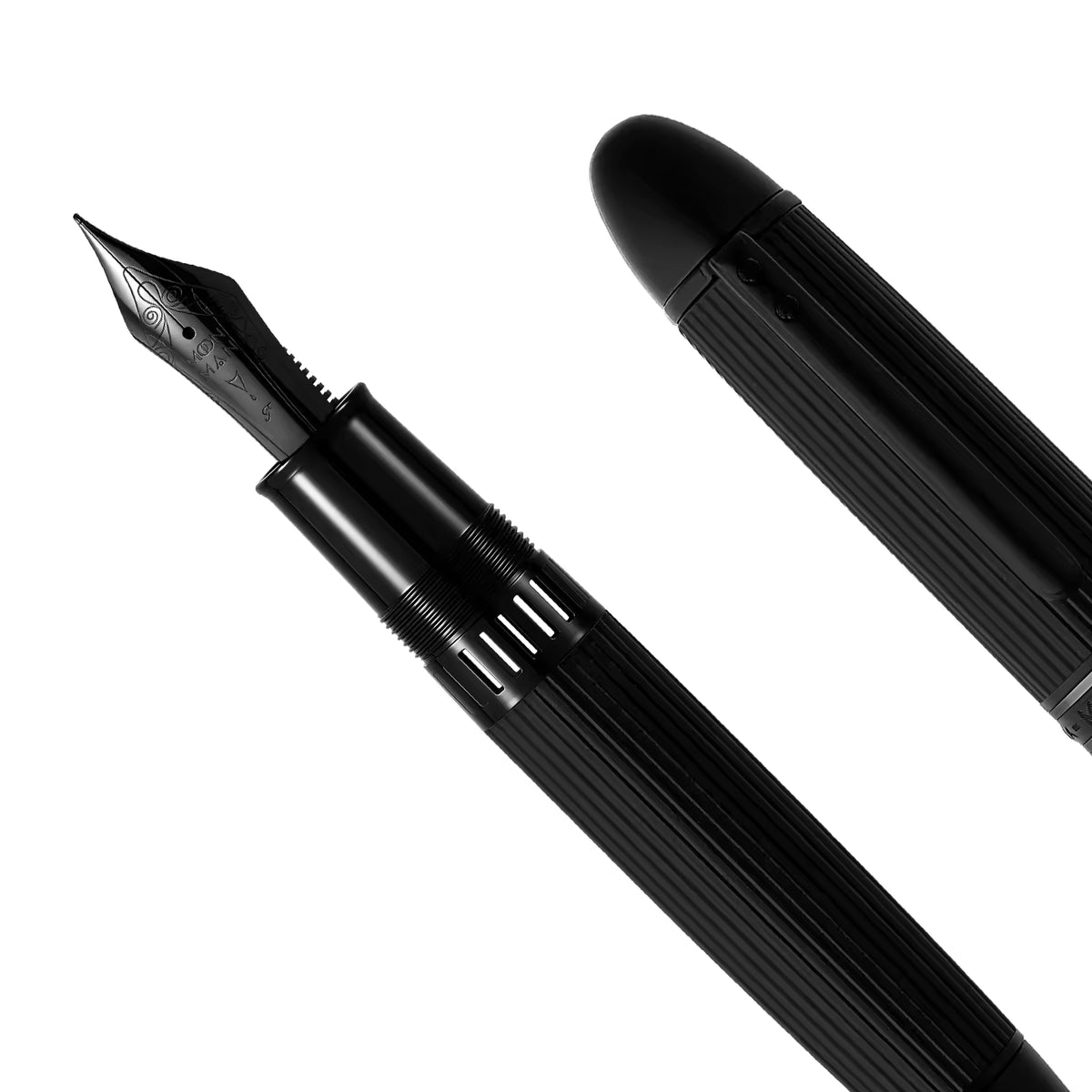 Moonman P141 Black Brass Carved Fountain Pen with #8 Fine Nib, Ink Window – Luxury Business Pen
