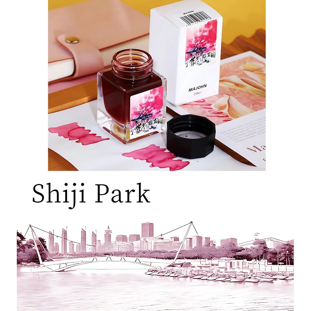 MAJOHN 20ml Gold Powder Ink – Magic City Color Series, Shimmering Calligraphy Ink with Metallic Luster for Art, Cards & Creative Writing (9 Colors)