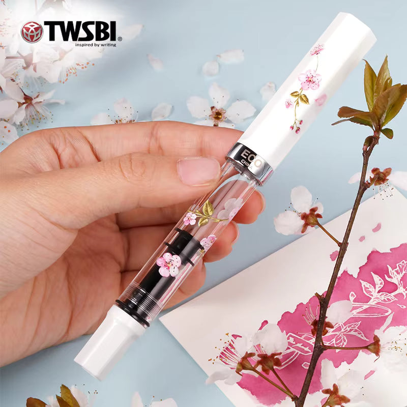 TWSBI ECO Sakura Limited Edition Fountain Pen – Cherry Blossom Floral Design, Piston Filler