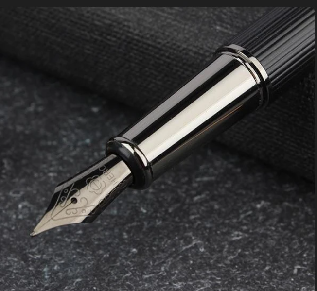 Hero 6192 Black Fountain Pen Gift Set – Fine Nib Writing Pen with Ink Bottle, Ink Cartridges, Converter & Premium Gift Box