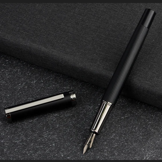Hero 6192 Black Fountain Pen Gift Set – Fine Nib Writing Pen with Ink Bottle, Ink Cartridges, Converter & Premium Gift Box