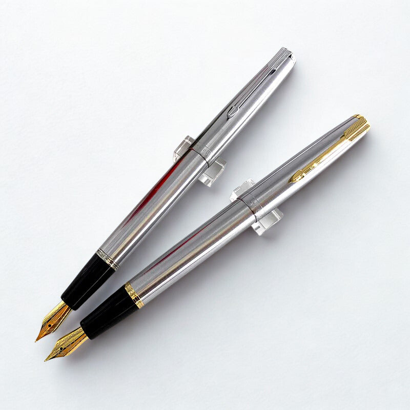 Wing Sung 601A All-Steel Fountain Pen – Piston Filler, Smooth Writing Nib, Premium Silver Body with Silver & Gold Clip