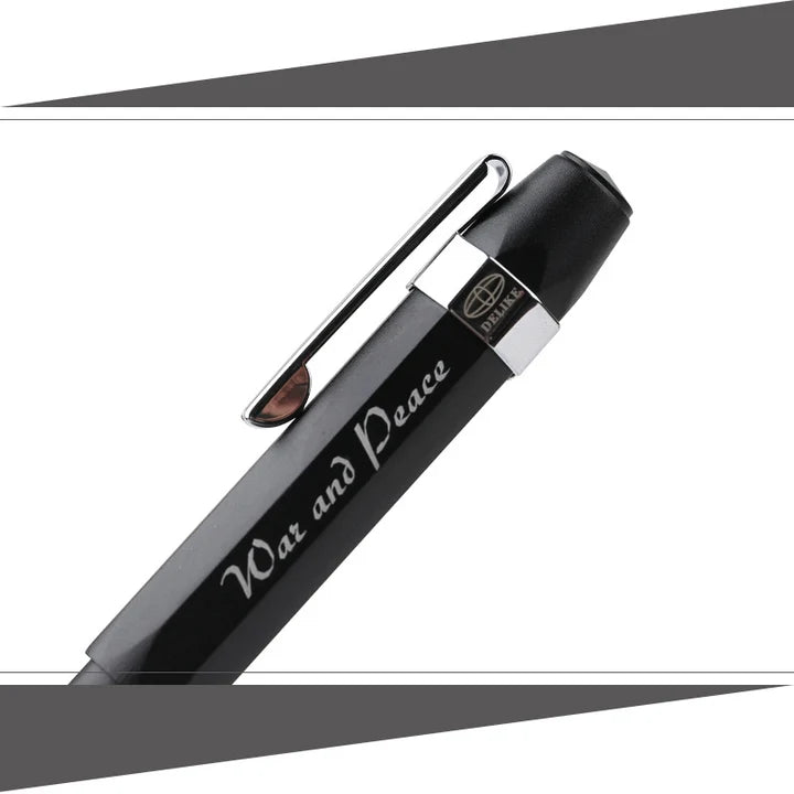 Delike Black Fine Nib Pocket Fountain Pen – Smooth Handwriting, Raw Brass Finish