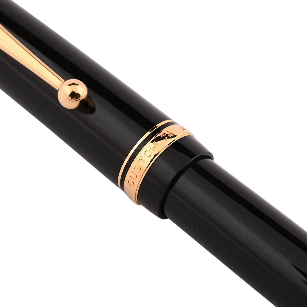 Pilot Custom 74 Fountain Pen – 14K Gold Medium Nib (No.10), Black or Green Resin Body with Gold Trim, Screw-Cap, CON-40 Converter, Made in Japan