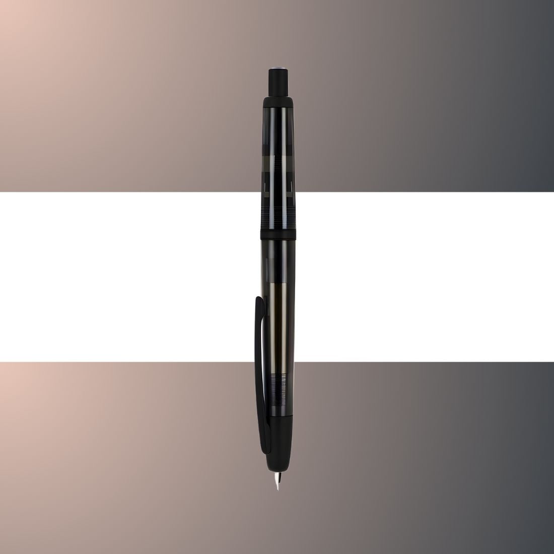 Jinhao 20 Press Retractable Fountain Pen – Transparent Black Colors –  Plastic Body (Black clip) -Fine & Extra Fine Nib with Converter – Smooth Writing Daily Pen (No Ink Included)