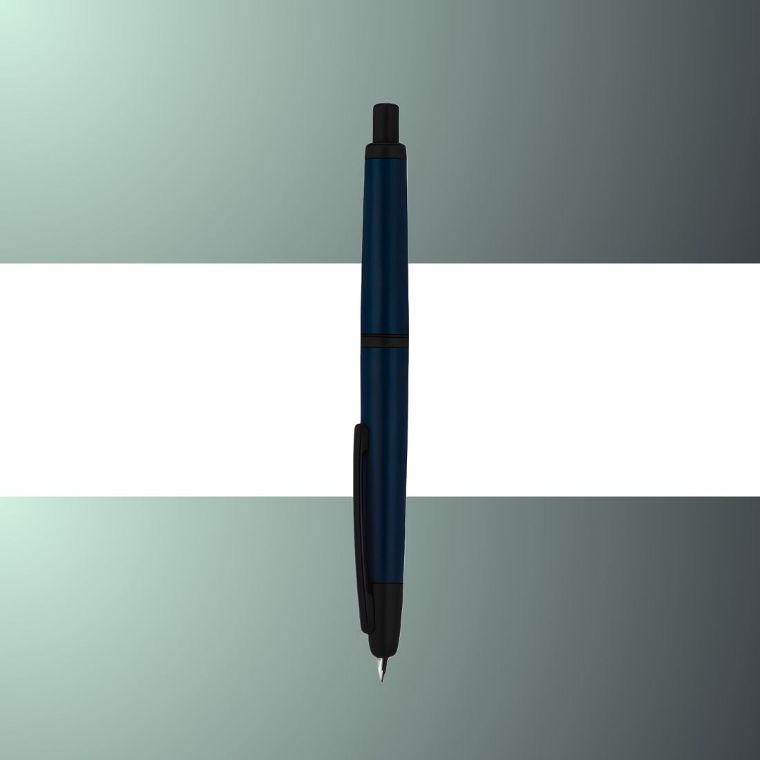 Jinhao 20 Press Retractable Fountain Pen –Dark Blue Colors – Plastic Body (Black clip) -Fine & Extra Fine Nib with Converter –  Smooth Writing Daily Pen (No Ink Included)