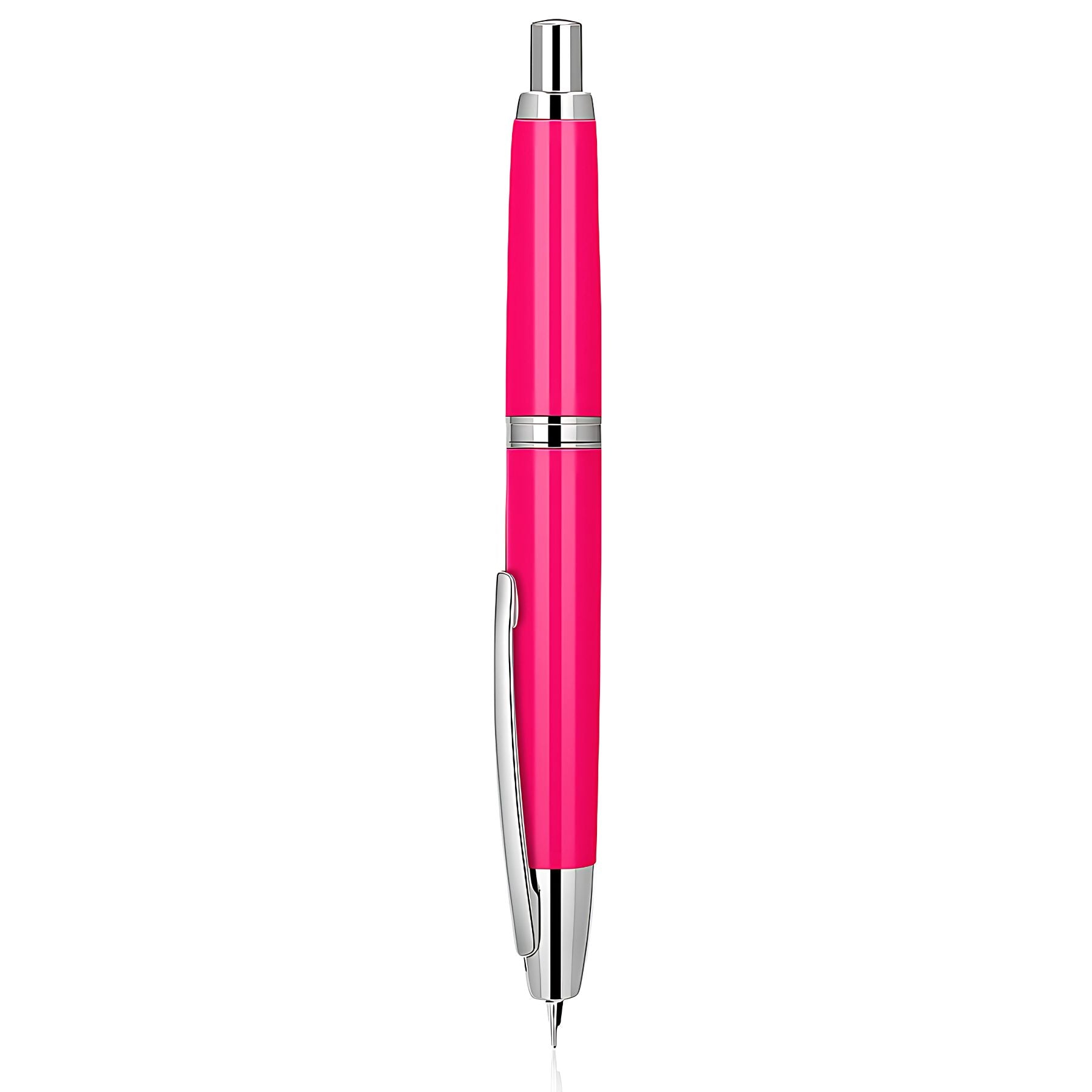 Jinhao 10 Fountain Pen (ONE OF ONE) – Bright Pink with Silver Clip, Retractable Nib, Limited Edition(Comes With A Pen Sleeve & A Pen Case)