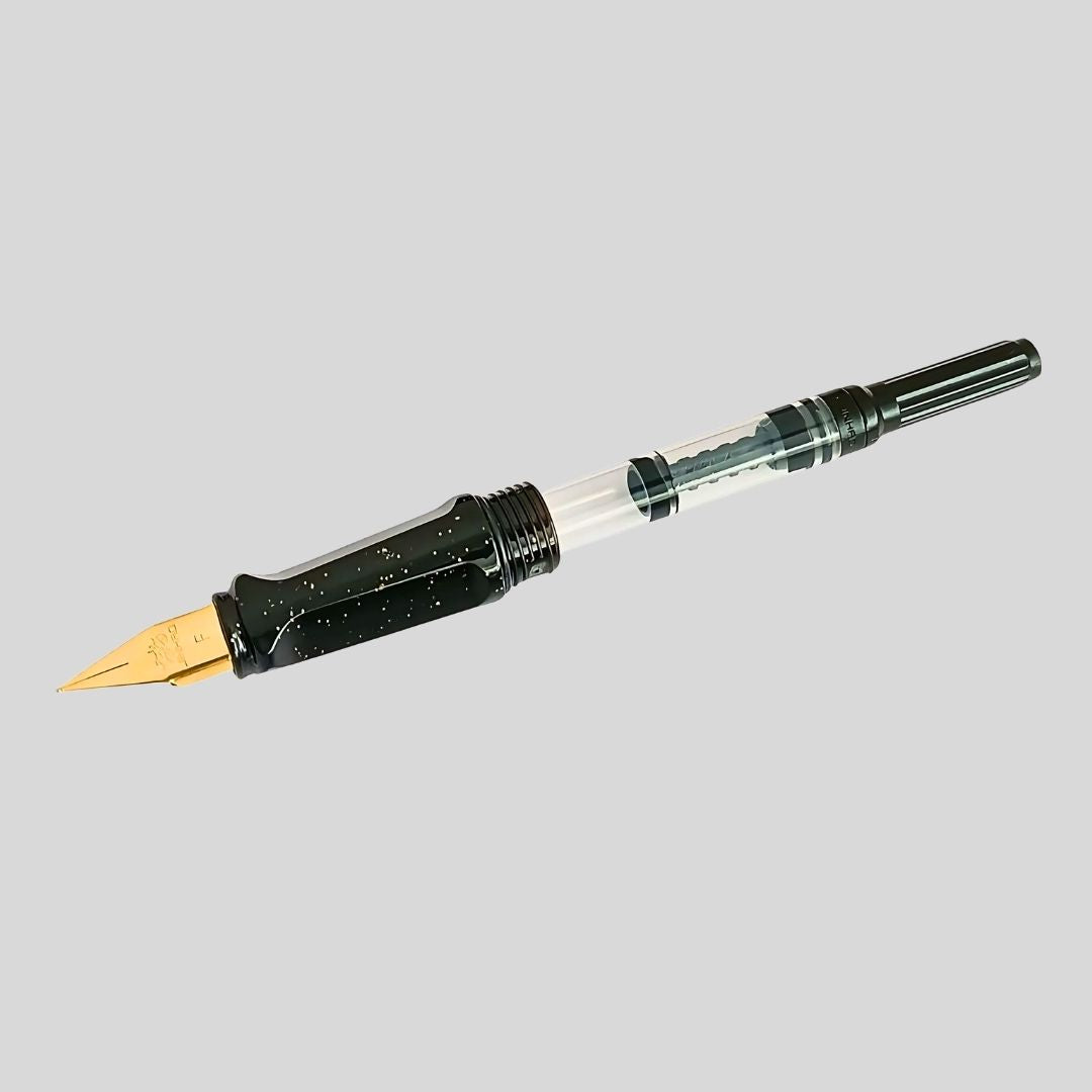 Jinhao 58A Zodiac Constellation Fountain Pen – Fine Nib (0.5mm), Black Resin Body with Ink Converter
